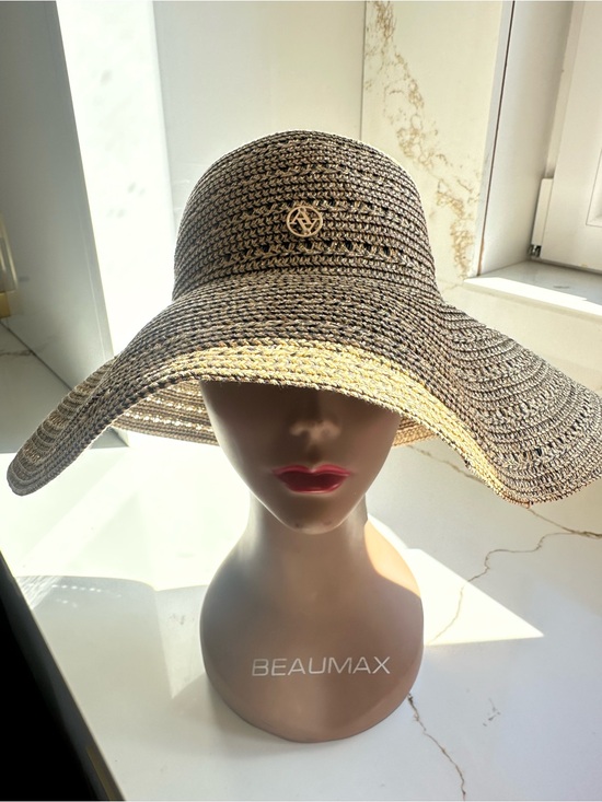 Adrienne Vittadini Accessories - Adrienne Vittadini Wide Brim Straw Sun Hat gold